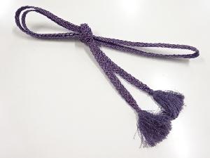 リサイクル　正絹　夏手組帯締め（紫）